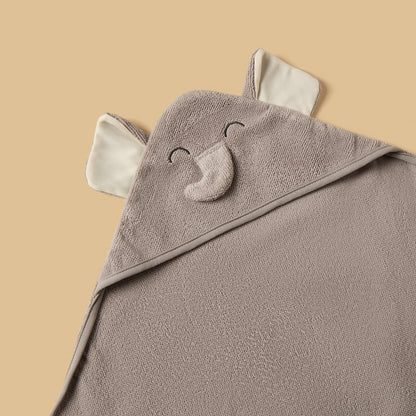 Elephant Applique 4-Piece Bath Towel and Wash Cloth Set
