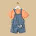 Stitch Embroidered Denim Dungaree with T-shirt - Multicolour / 12-18 mths