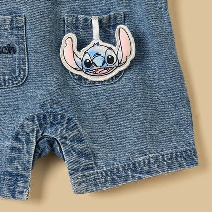 Stitch Embroidered Denim Dungaree with T-shirt