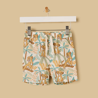 Lion King Print Cotton Shorts Set