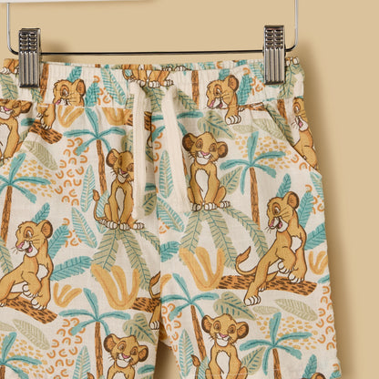 Lion King Print Cotton Shorts Set
