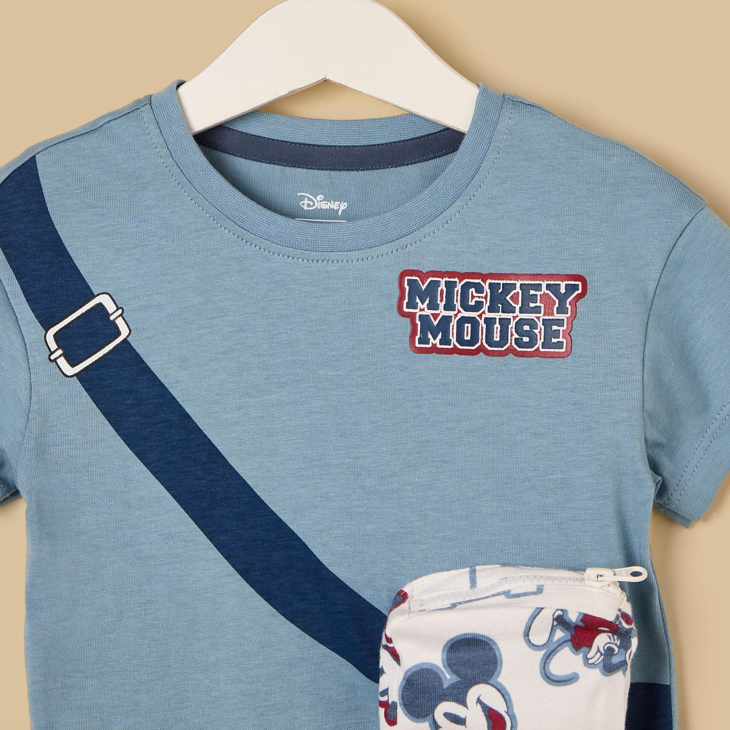 Mickey Mouse 3D Bag Accent Cotton T-shirt and Shorts Set