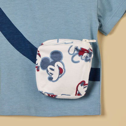 Mickey Mouse 3D Bag Accent Cotton T-shirt and Shorts Set