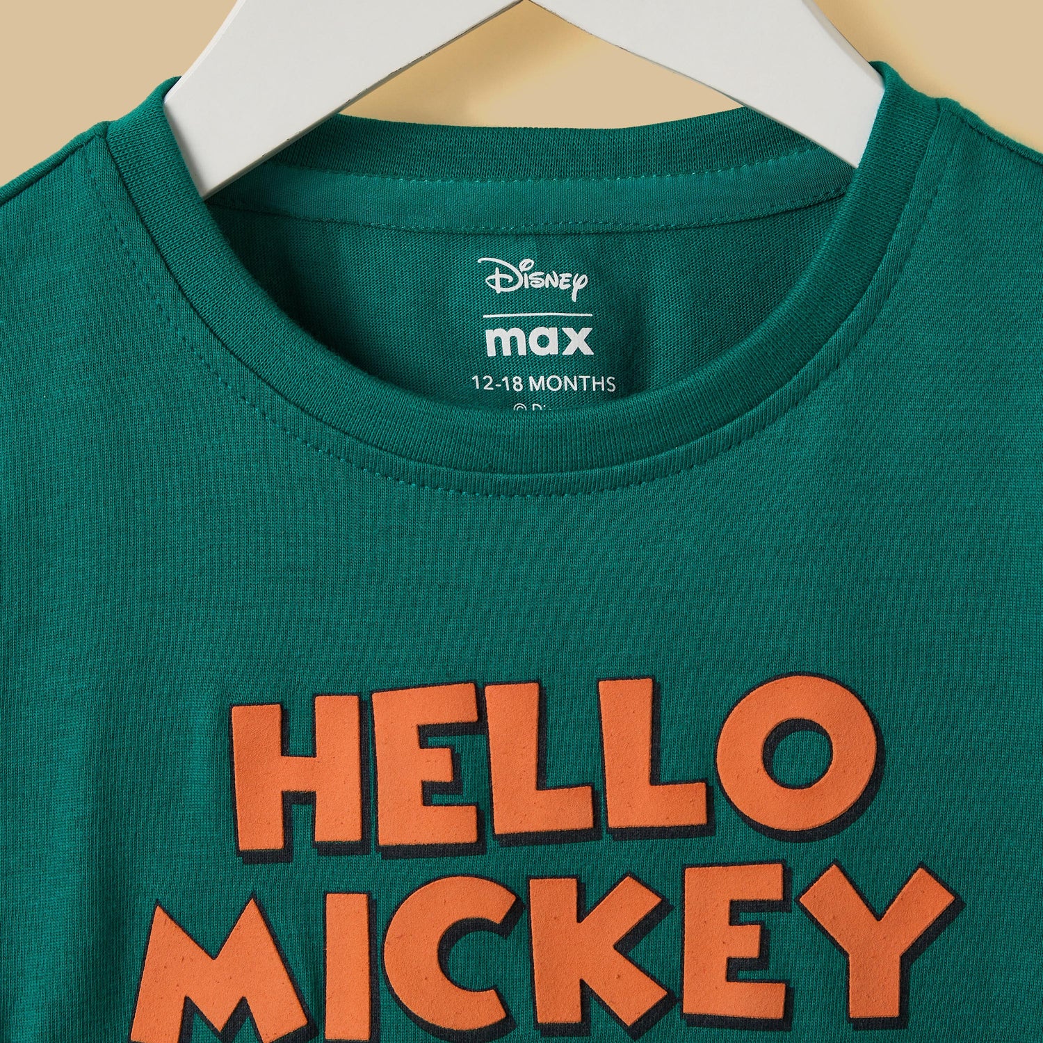Mickey Mouse Print Cotton T-shirt and Shorts Set