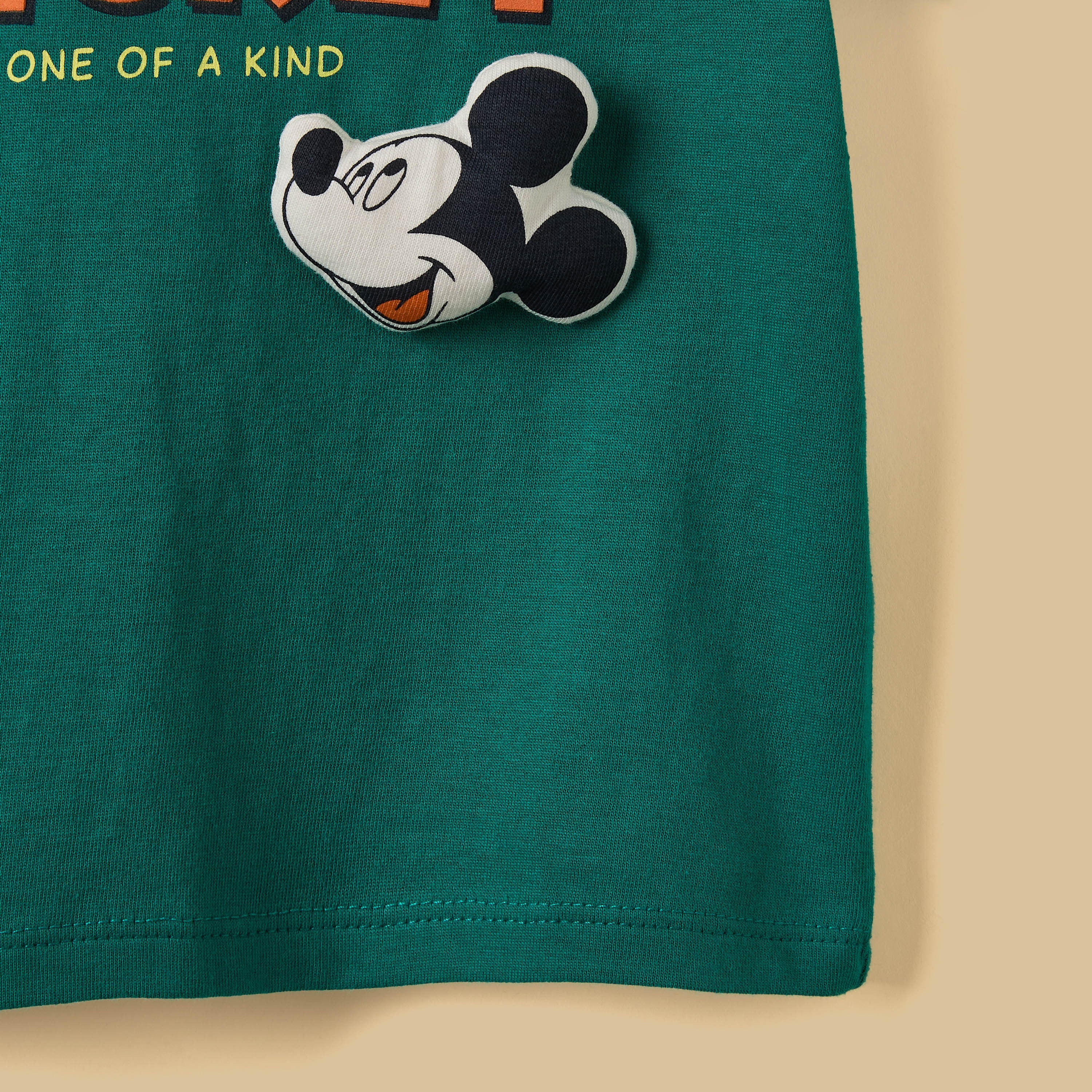 Mickey Mouse Print Cotton T-shirt and Shorts Set