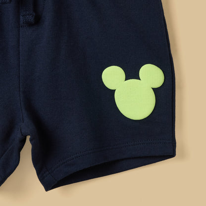 Mickey Mouse Print Cotton T-shirt and Shorts Set