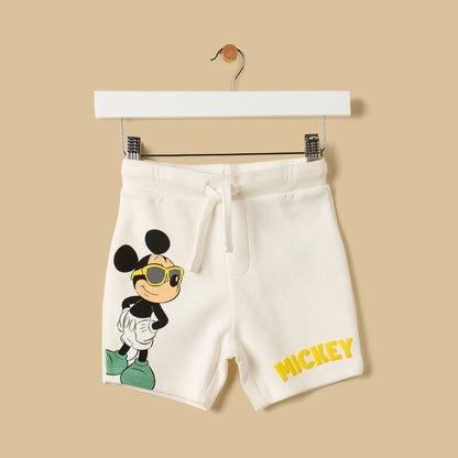 Mickey Mouse and Donald Duck Print Cotton T-shirt and Shorts Set