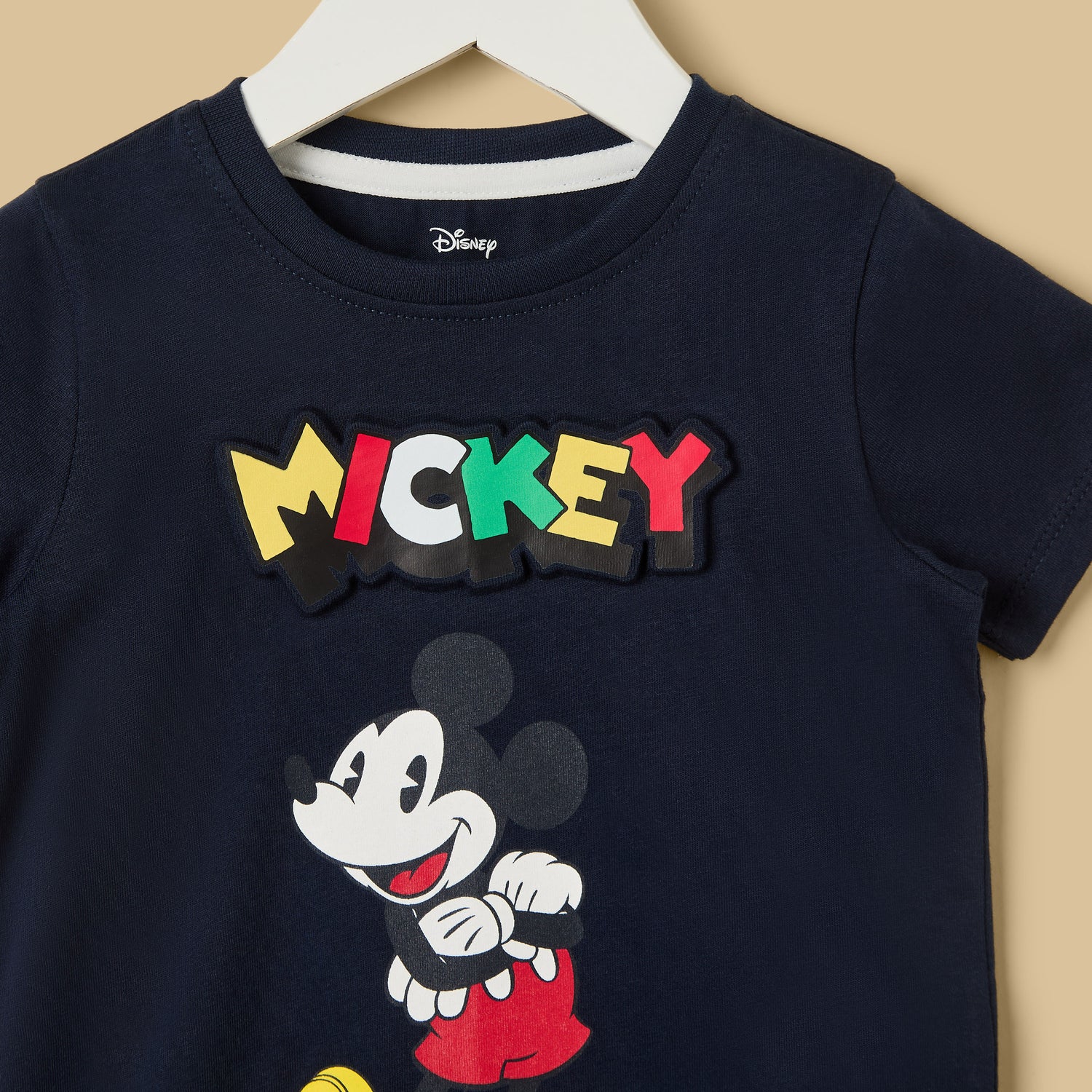 Mickey Mouse Print Cotton T-shirt and Shorts Set