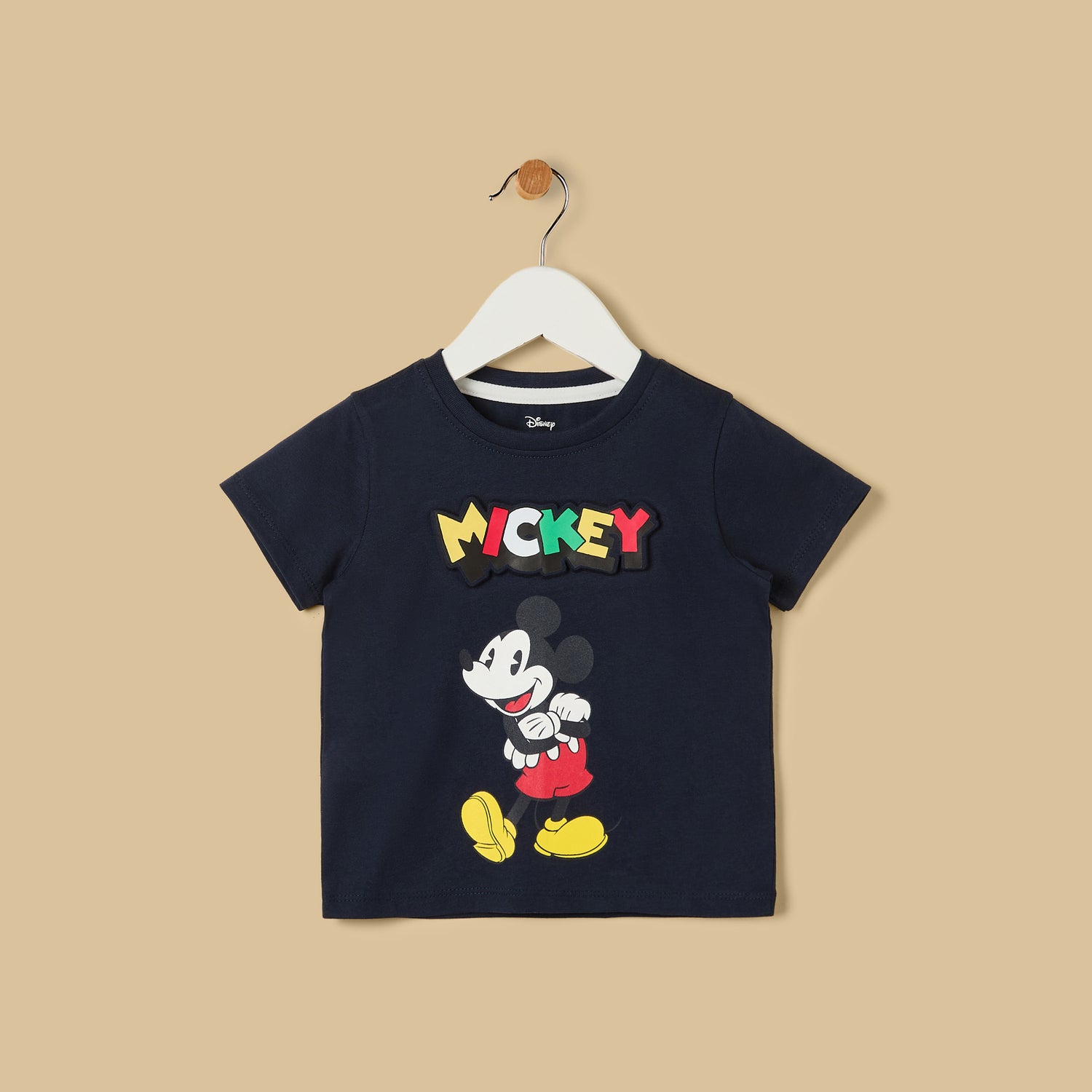 Mickey Mouse Print Cotton T-shirt and Shorts Set