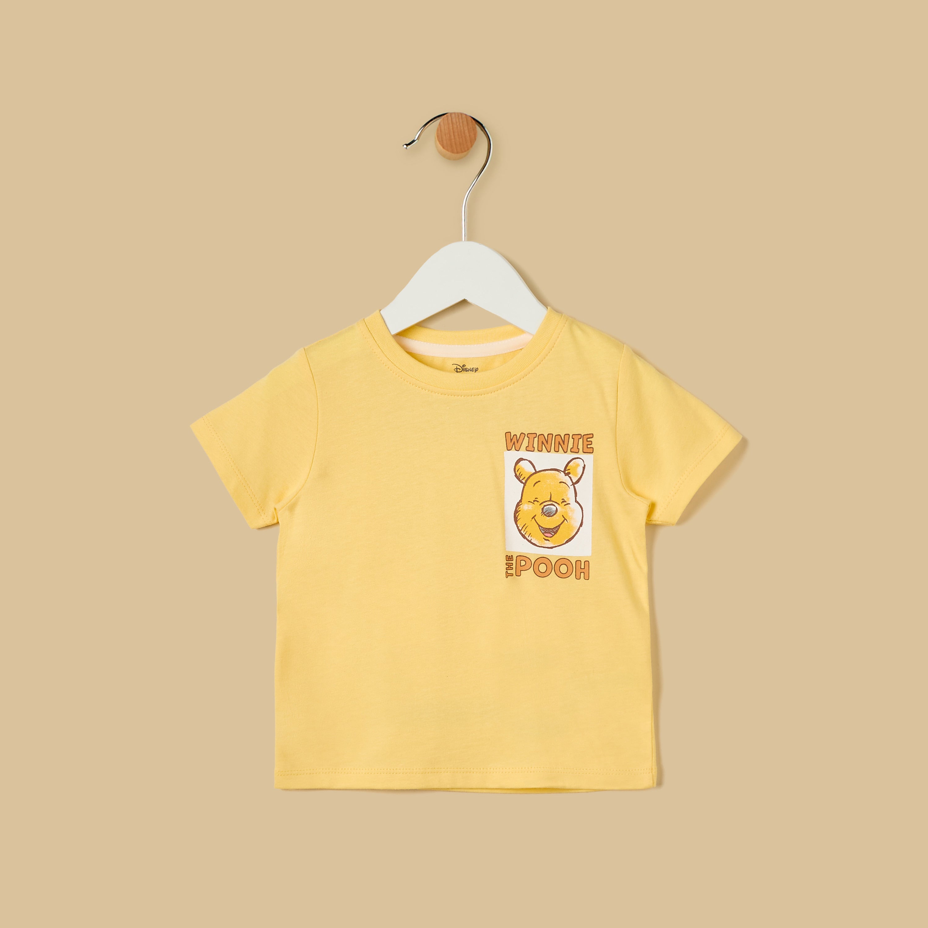 Winnie the Pooh Print Cotton T-shirt and Shorts Set