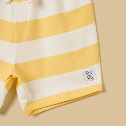 Winnie the Pooh Print Cotton T-shirt and Shorts Set
