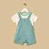 Striped Cotton Dungaree and T-shirt Set - Green / 12-18 mths