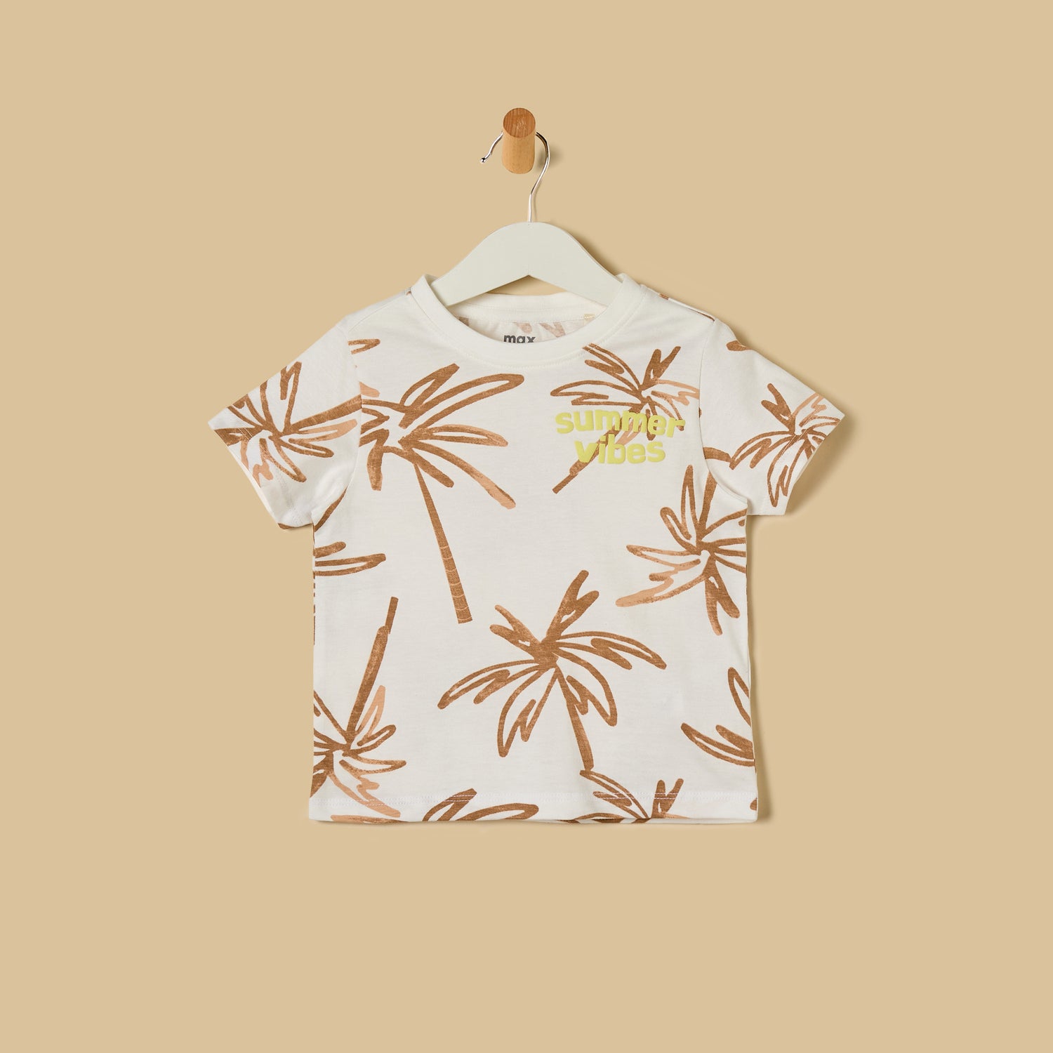 Palm Print Cotton T-shirt and Shorts Set