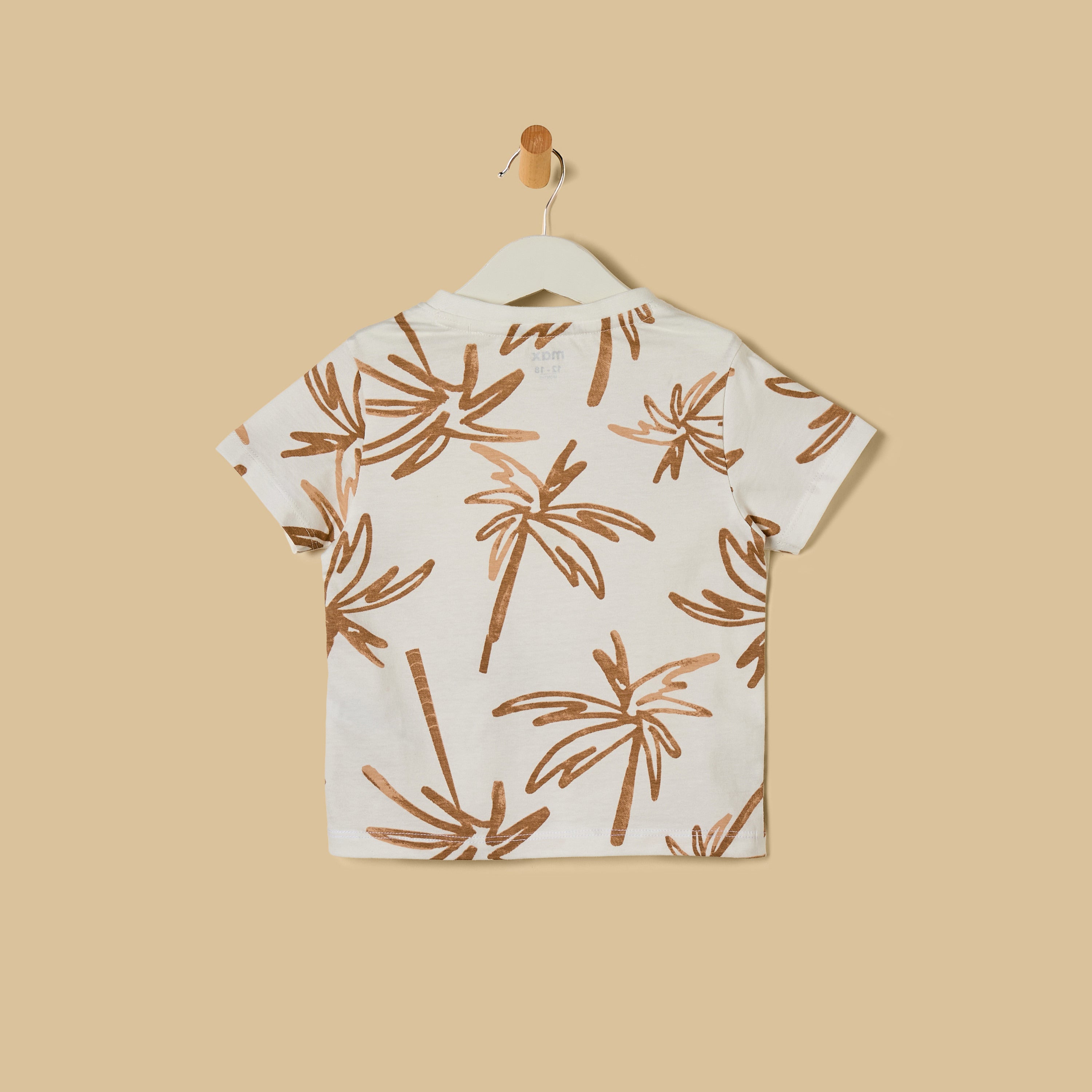 Palm Print Cotton T-shirt and Shorts Set