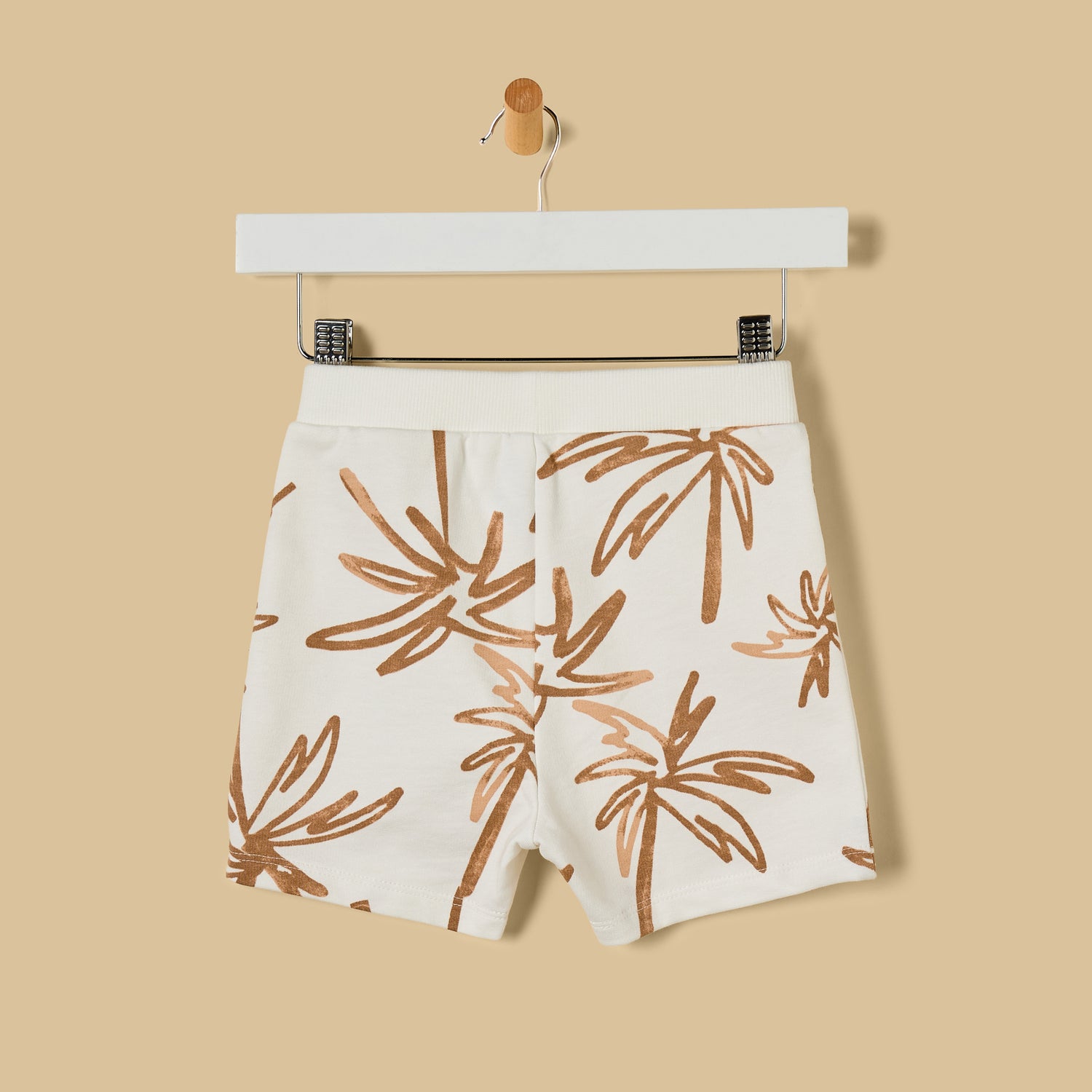 Palm Print Cotton T-shirt and Shorts Set