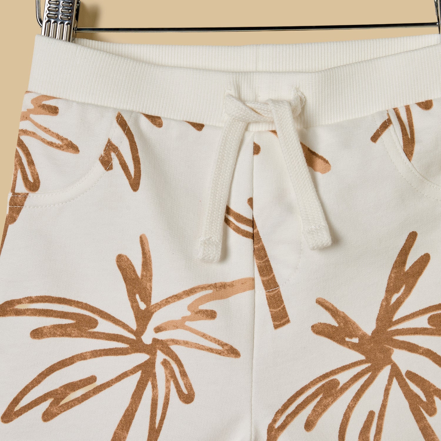 Palm Print Cotton T-shirt and Shorts Set