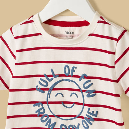 Striped Cotton T-shirt and Shorts Set