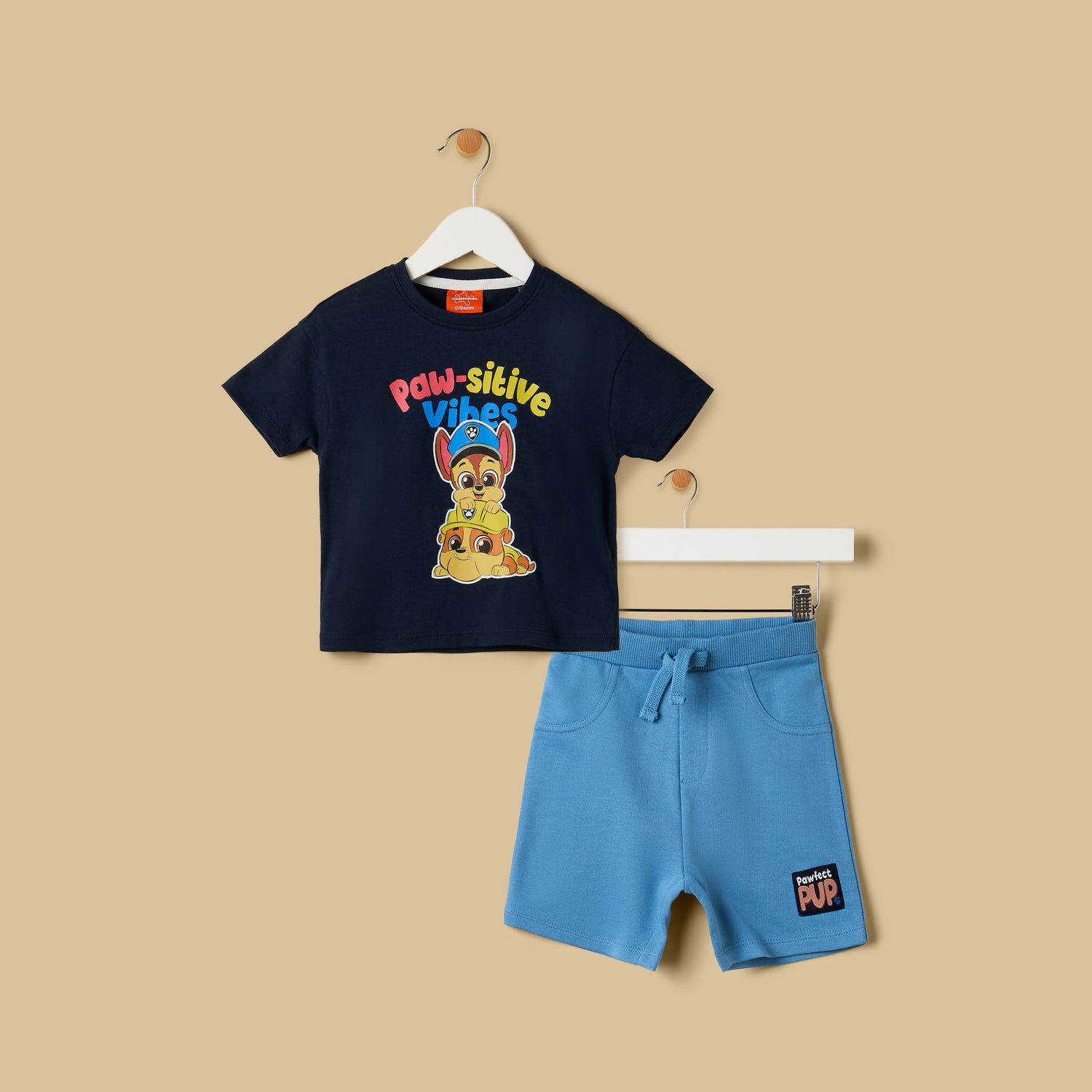 PAW Patrol Print Cotton T-shirt and Shorts Set - Multicolour / 12-18 mths
