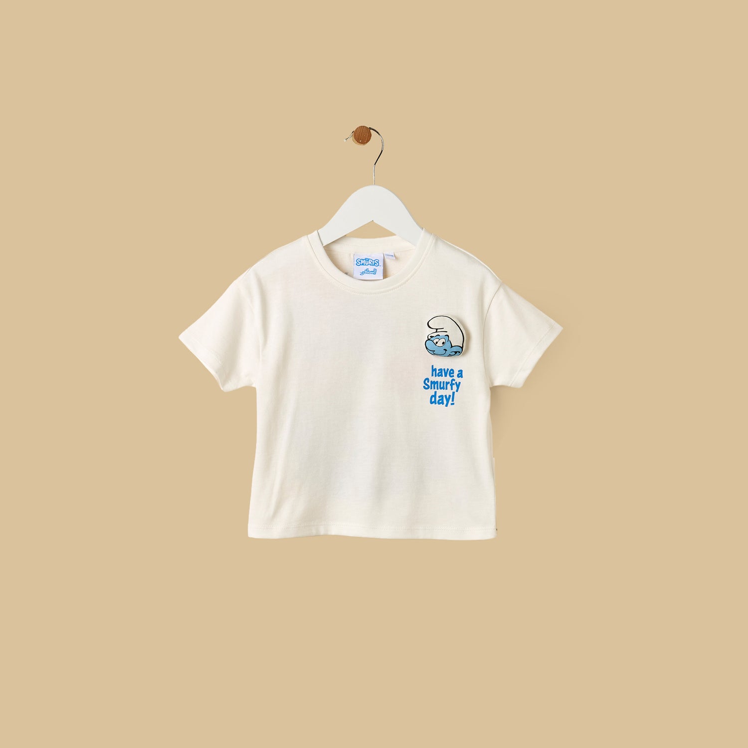Smurfs Print Cotton T-shirt and Shorts Set