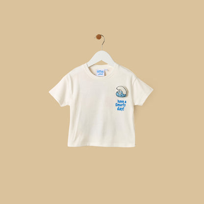 Smurfs Print Cotton T-shirt and Shorts Set