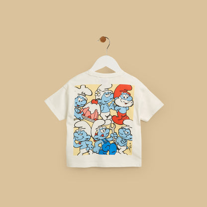 Smurfs Print Cotton T-shirt and Shorts Set
