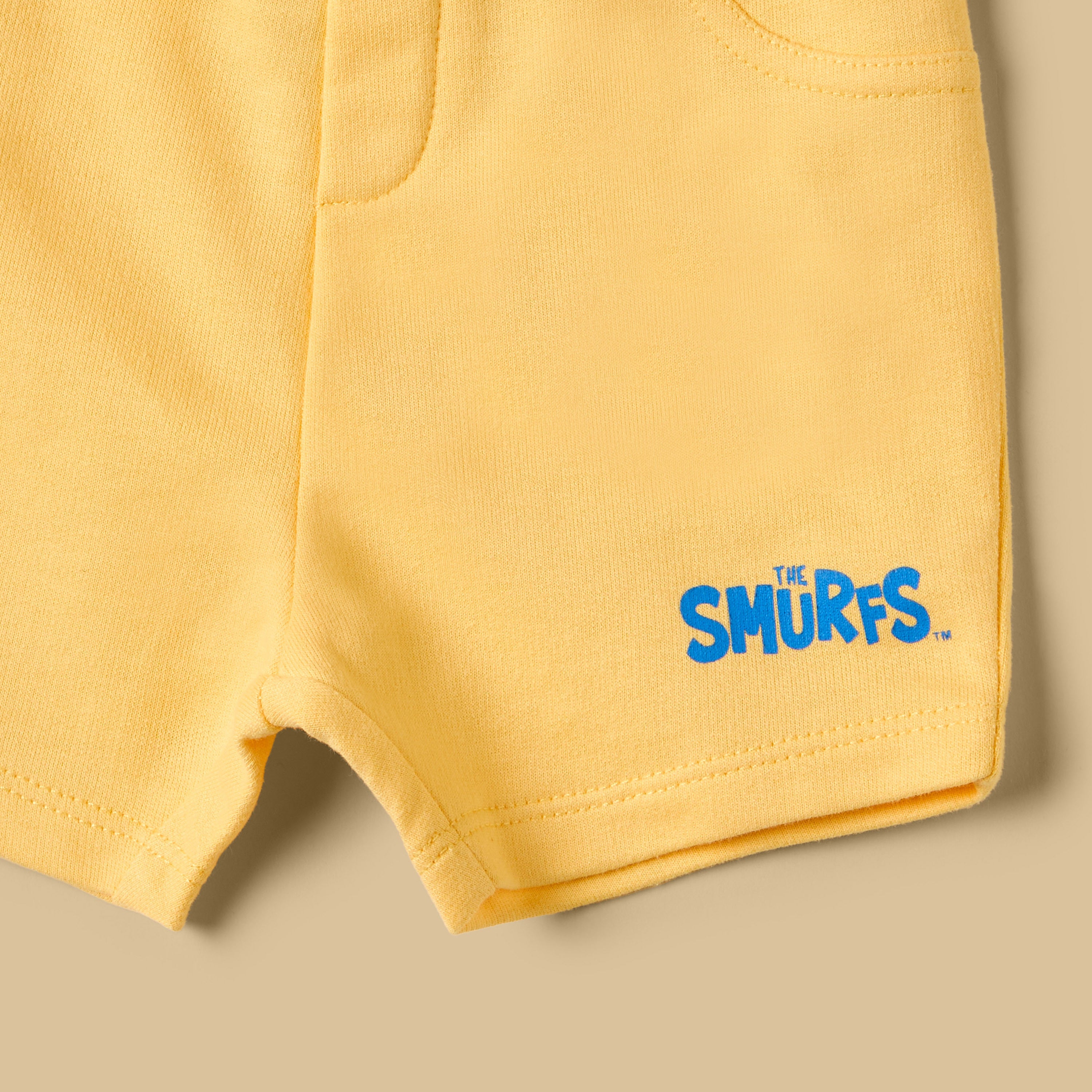 Smurfs Print Cotton T-shirt and Shorts Set