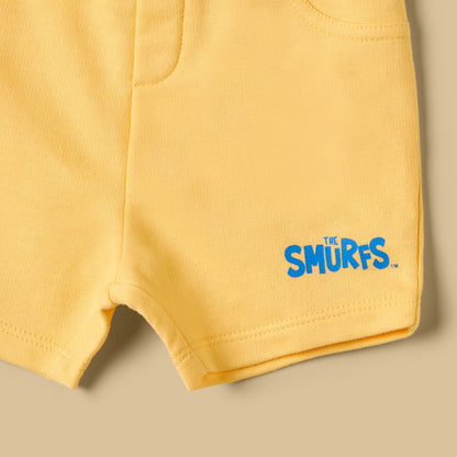 Smurfs Print Cotton T-shirt and Shorts Set