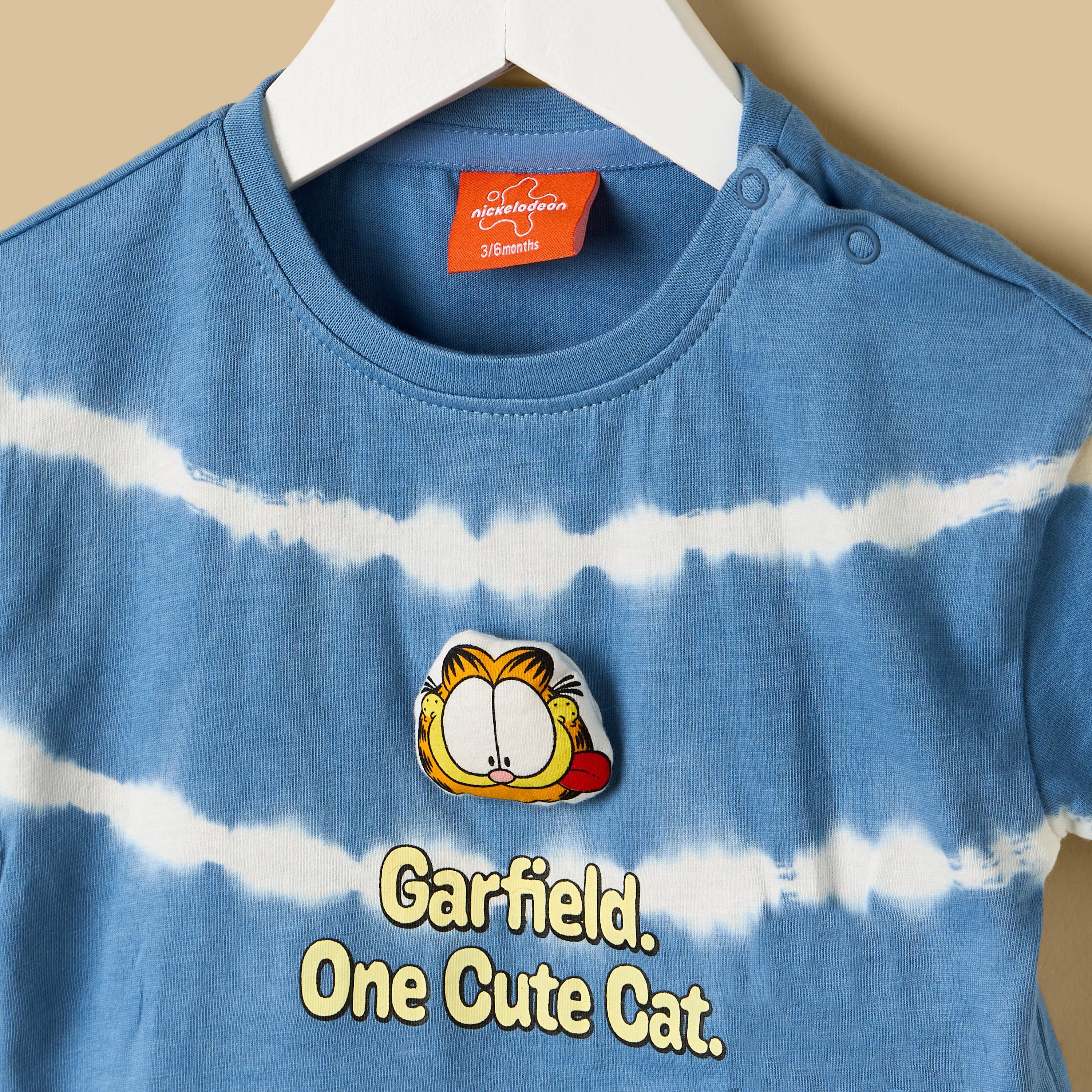 Garfield Print Cotton T-shirt and Shorts Set