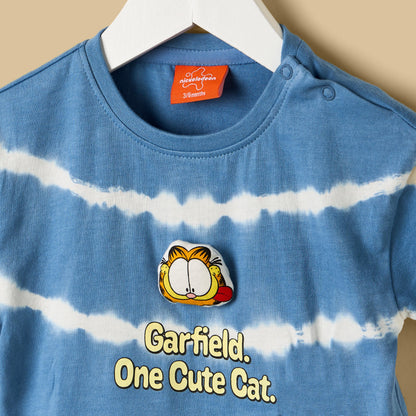 Garfield Print Cotton T-shirt and Shorts Set