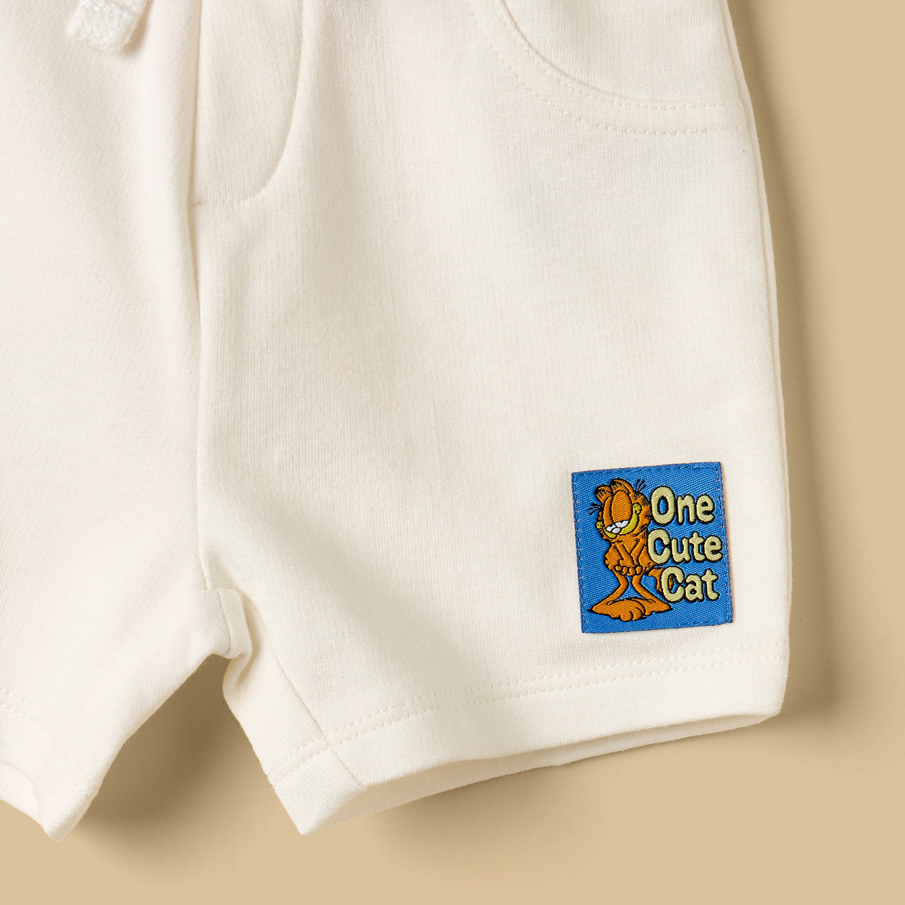 Garfield Print Cotton T-shirt and Shorts Set