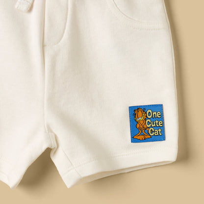 Garfield Print Cotton T-shirt and Shorts Set