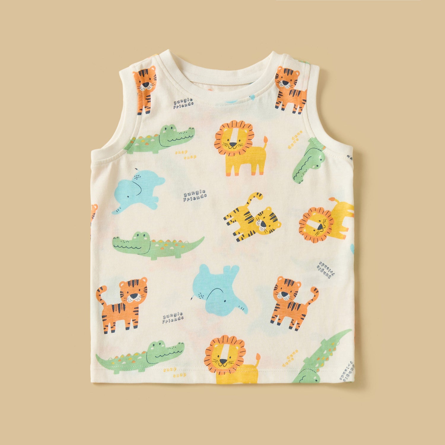 Pack of 3 - Safari Print Sleeveless Cotton T-shirt