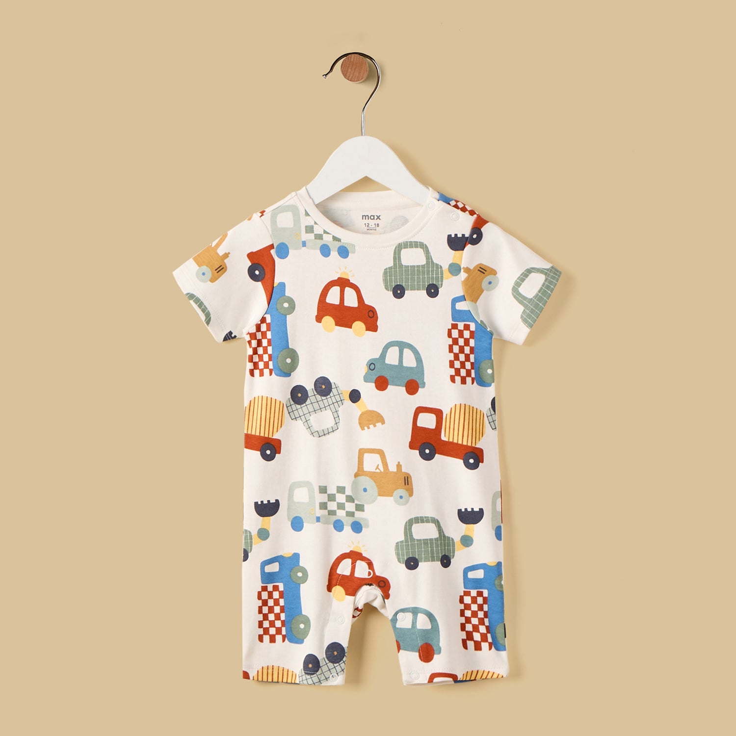 Pack of 2 - Vehicle Print Cotton Romper