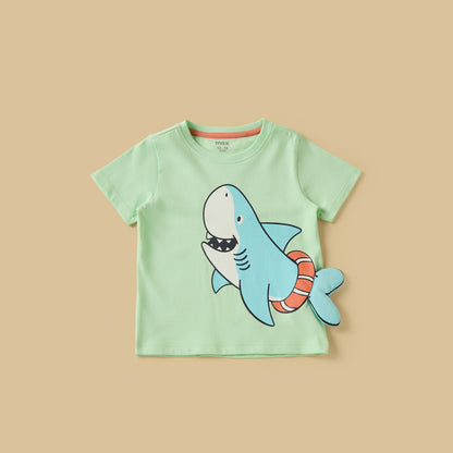 Pack of 3 - Aquatic 3D Animal Print Cotton T-shirt