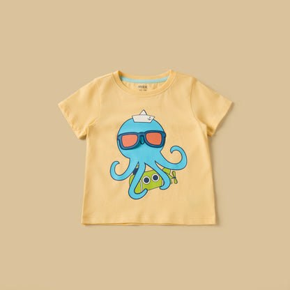Pack of 3 - Aquatic 3D Animal Print Cotton T-shirt