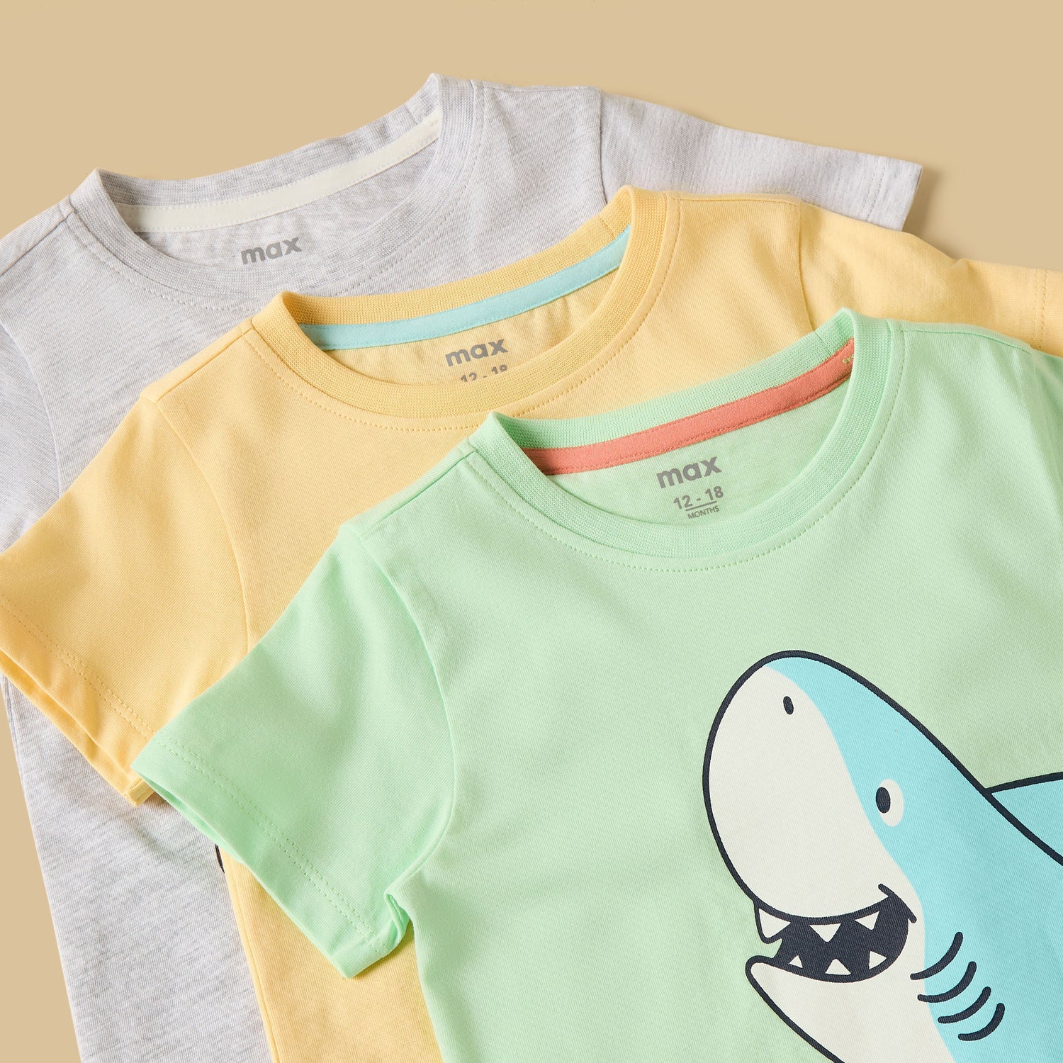 Pack of 3 - Aquatic 3D Animal Print Cotton T-shirt