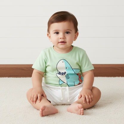 Pack of 3 - Aquatic 3D Animal Print Cotton T-shirt