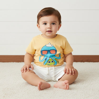 Pack of 3 - Aquatic 3D Animal Print Cotton T-shirt