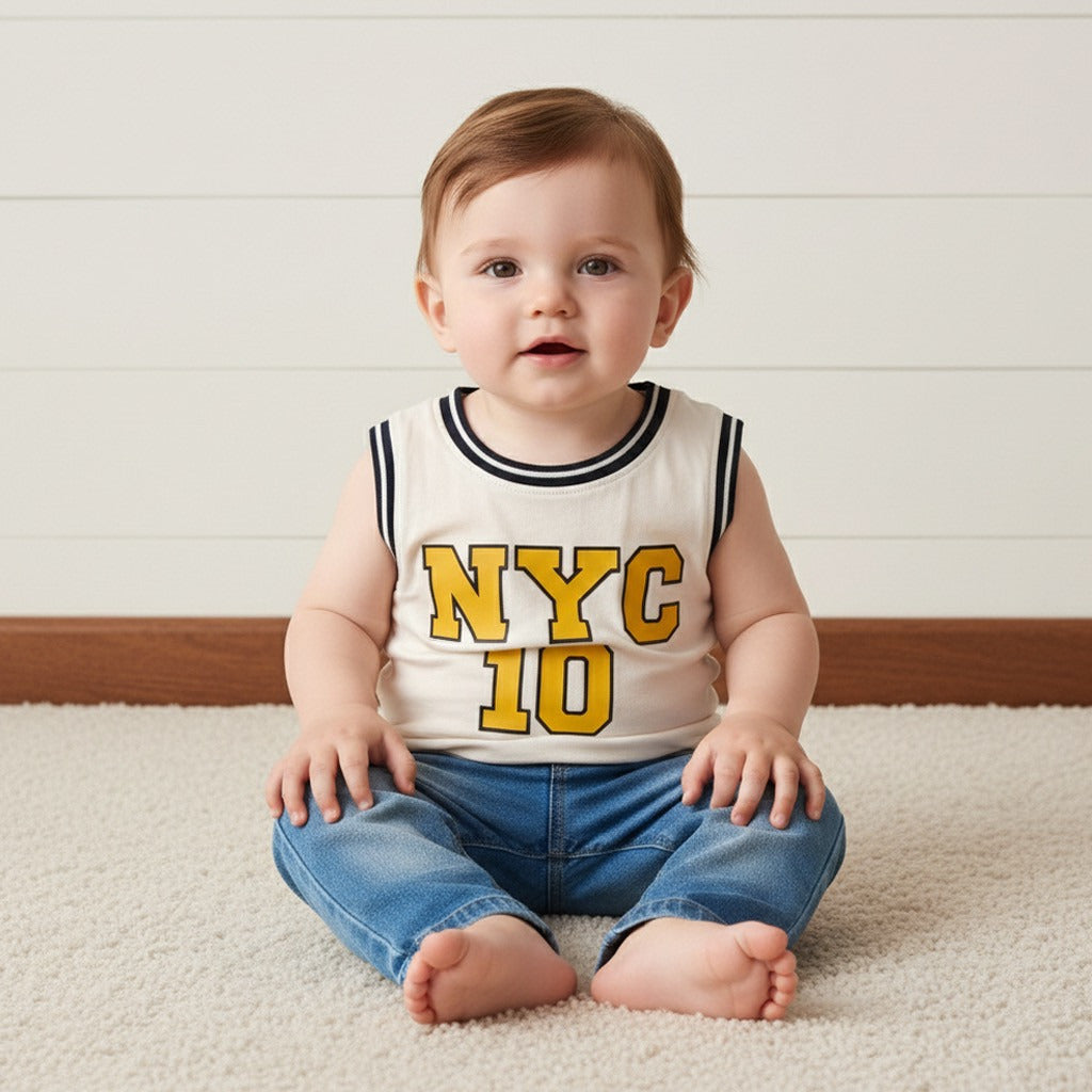 Pack of 3 - Varsity Print Sleeveless T-shirt