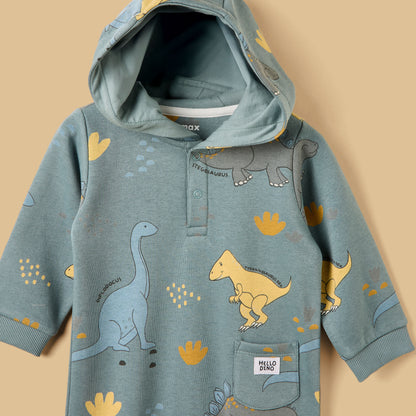 Dinosaur Print Hooded Romper