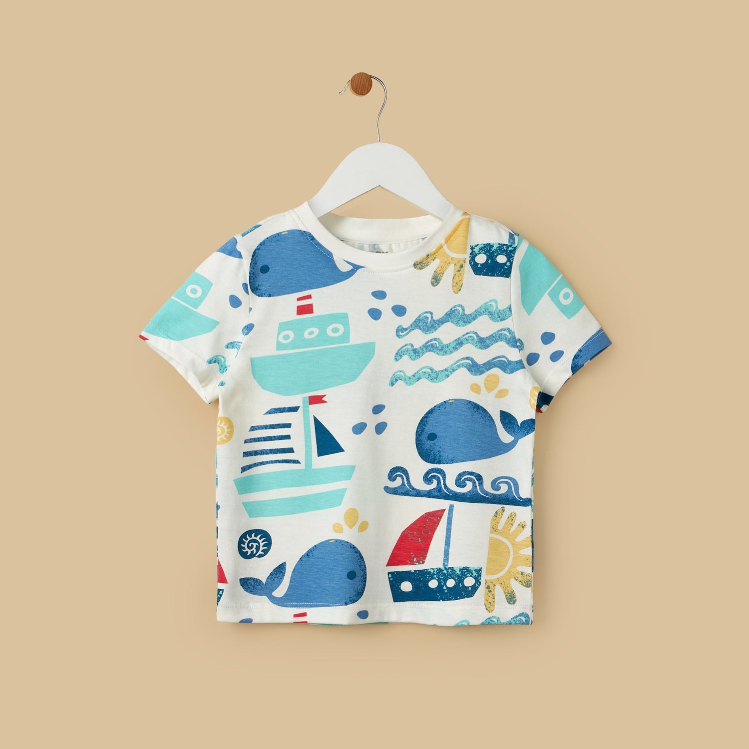 Printed Cotton T-shirt and Shorts Set