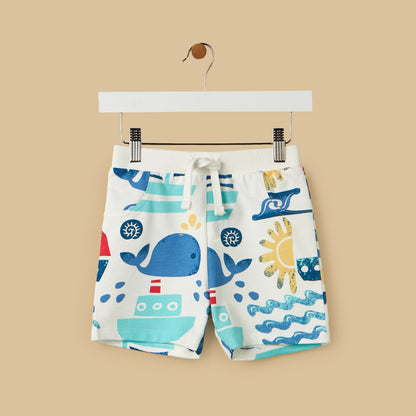 Printed Cotton T-shirt and Shorts Set