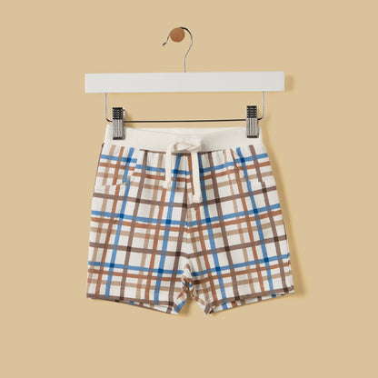 Bear Print Cotton T-shirt and Shorts Set