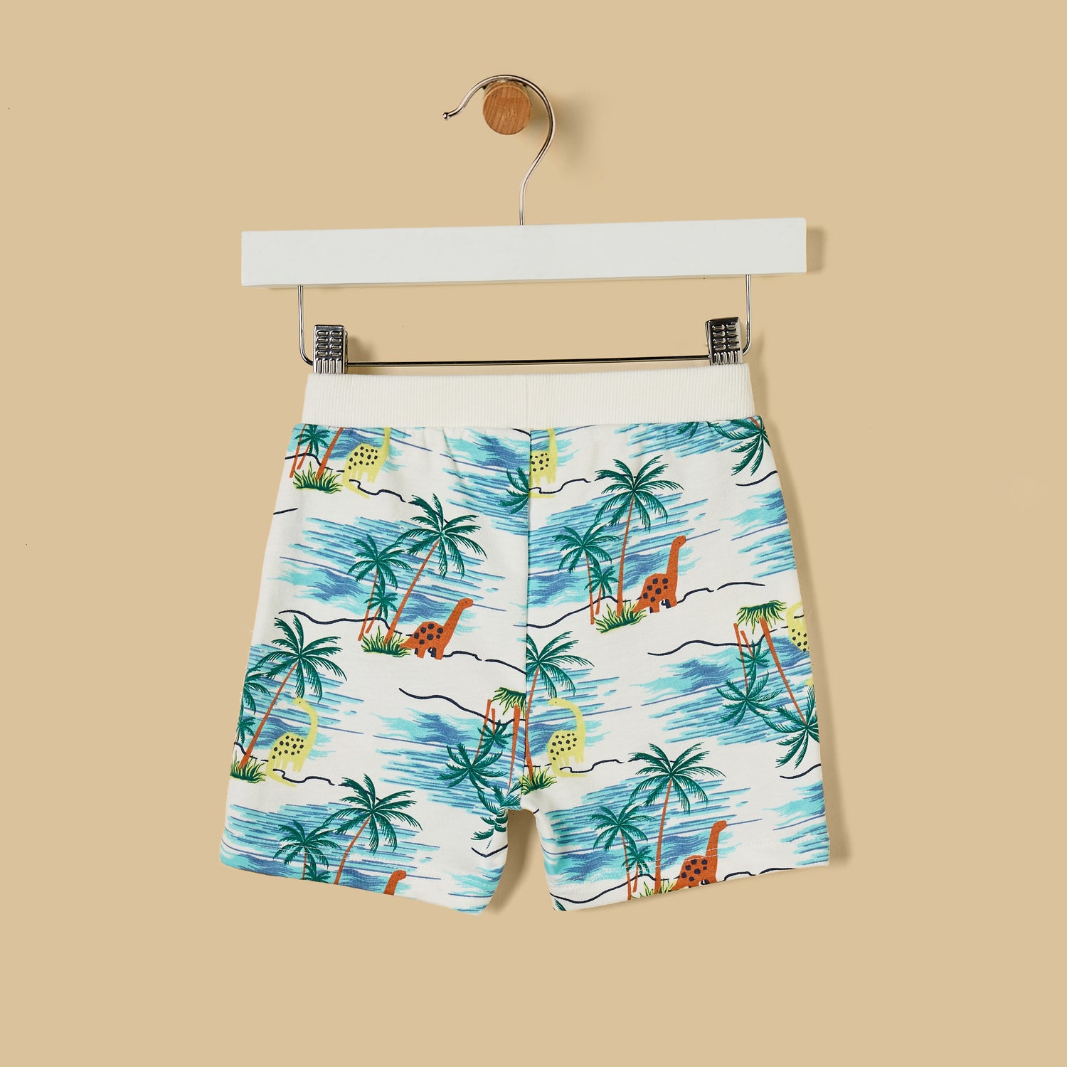 Dinosaur Print Sleeveless Cotton T-shirt and Shorts Set