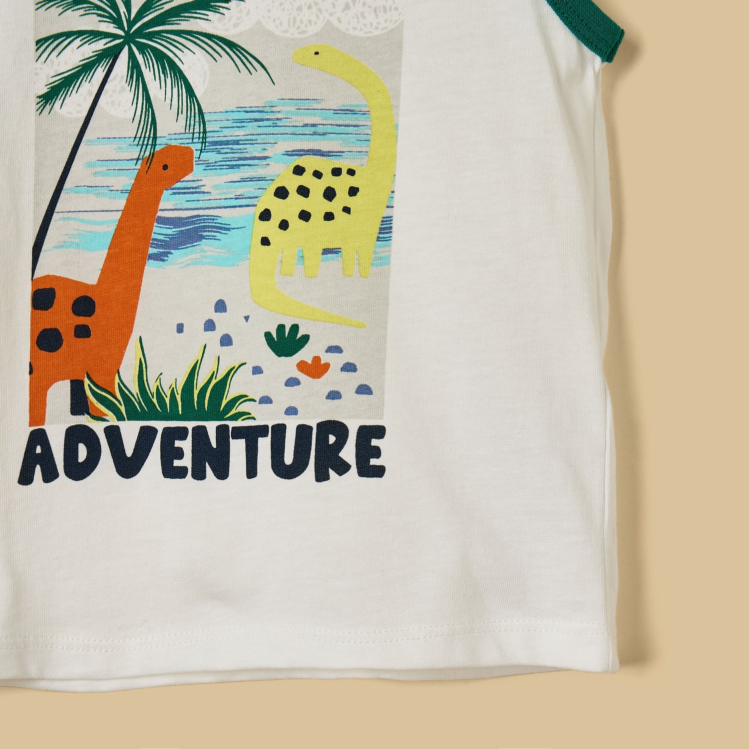 Dinosaur Print Sleeveless Cotton T-shirt and Shorts Set