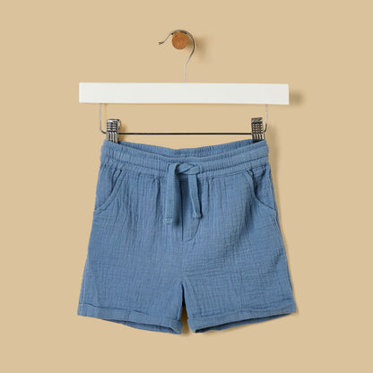 Embroidered Cotton Shirt and Shorts Set