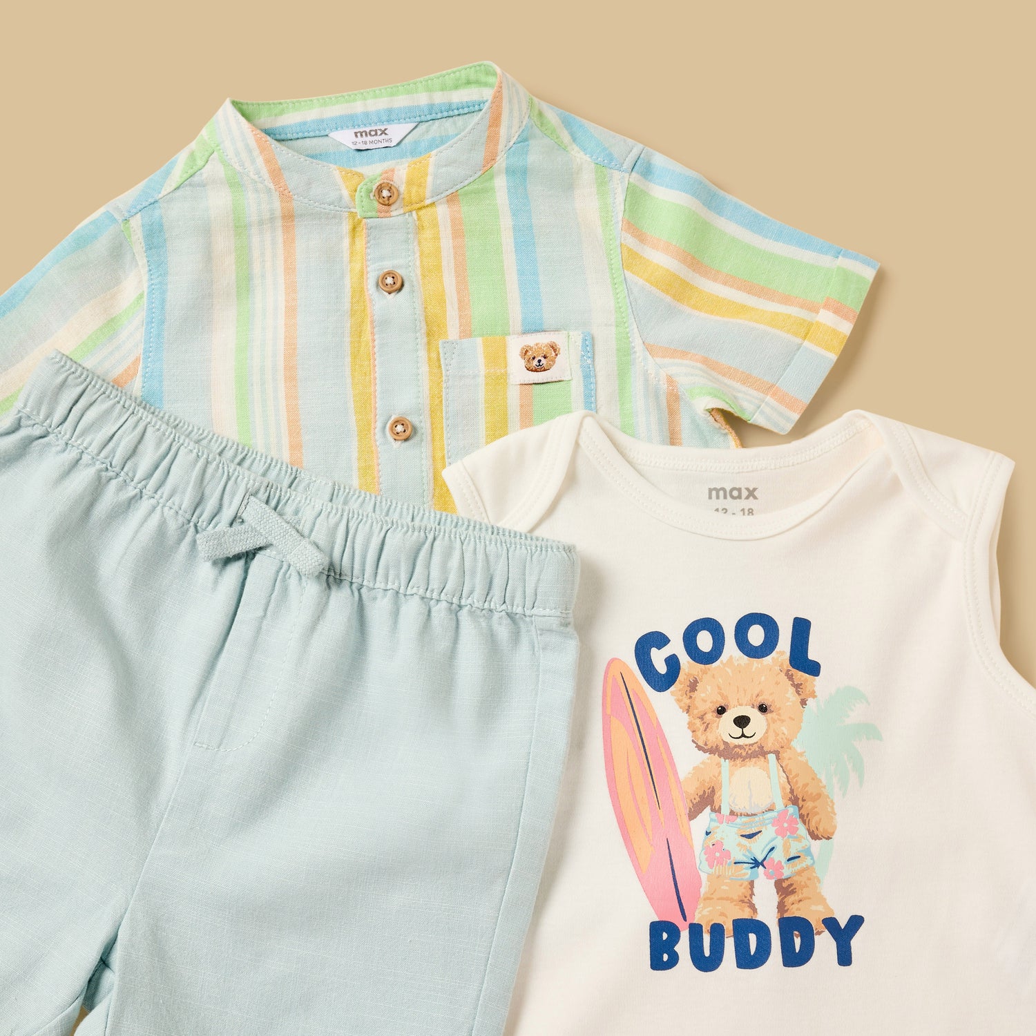 Striped Shirt with Bodysuit and Shorts