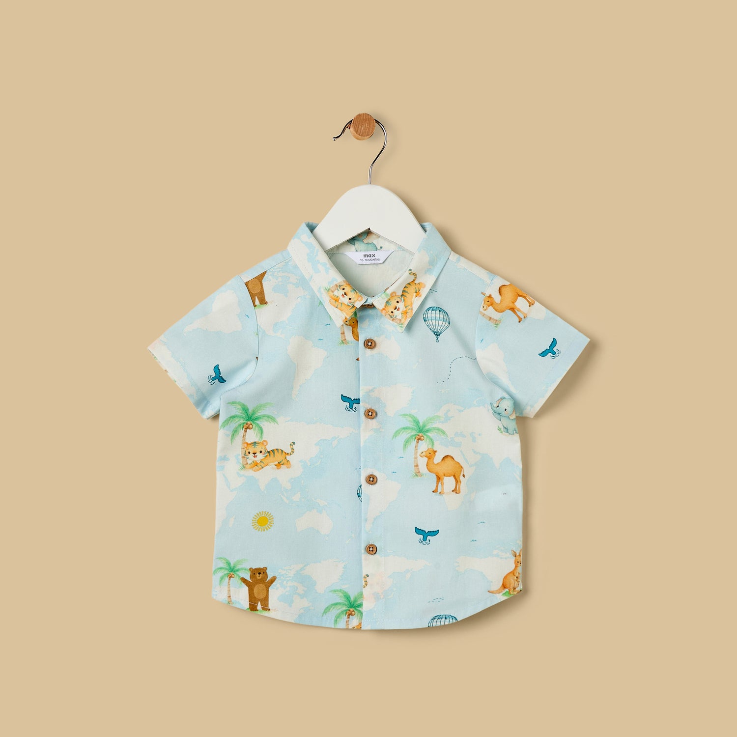 Graphic Print Cotton Shirt and Shorts Set