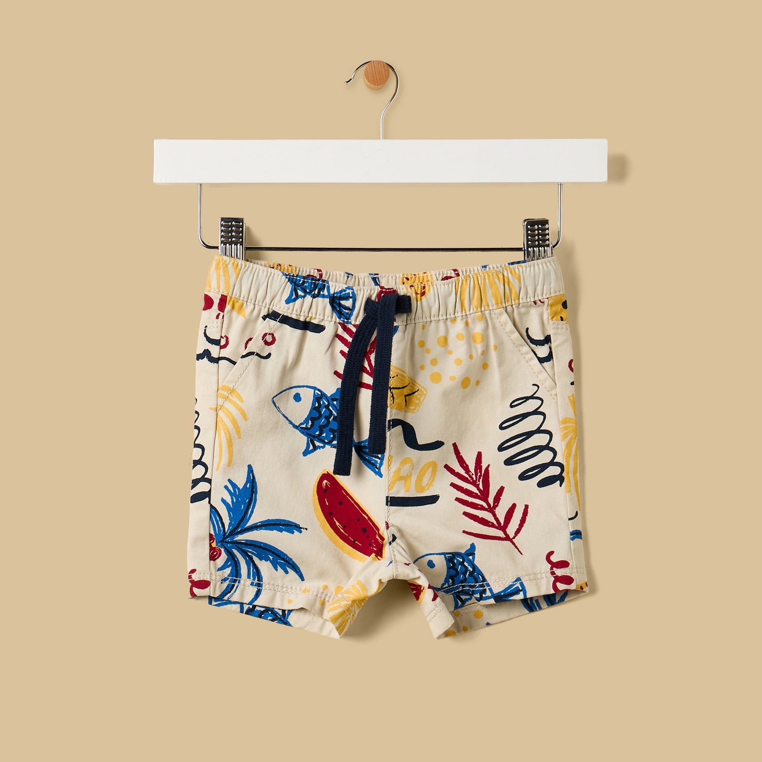 Printed Cotton T-shirt with Shorts and Cap