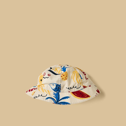 Printed Cotton T-shirt with Shorts and Cap